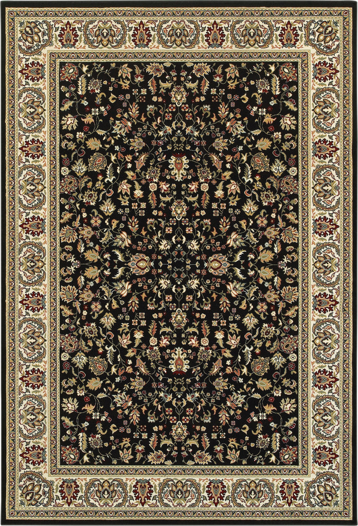 Oriental Weavers Kashan 108B1 Black/ Ivory Area Rug main image