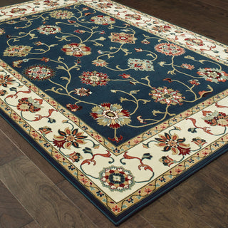 Oriental Weavers Kashan 2336B Navy/ Ivory Area Rug Detail Shot Feature