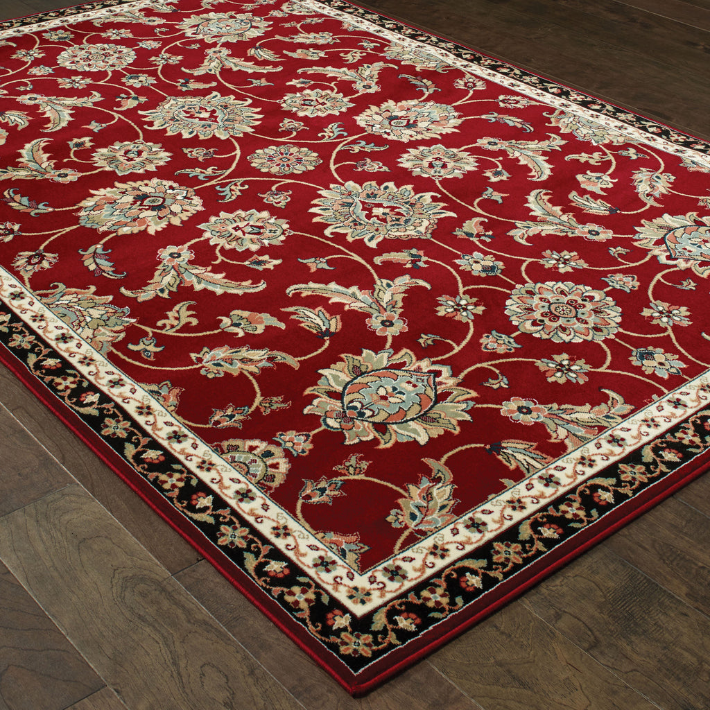Oriental Weavers Kashan 370RI Red/ Multi Area Rug Detail Shot Feature