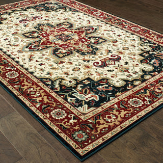 Oriental Weavers Kashan 096W1 Red/ Ivory Area Rug Detail Shot Feature