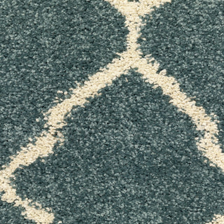 Oriental Weavers Kendall 090B1 Teal/Ivory Area Rug Close-up Image