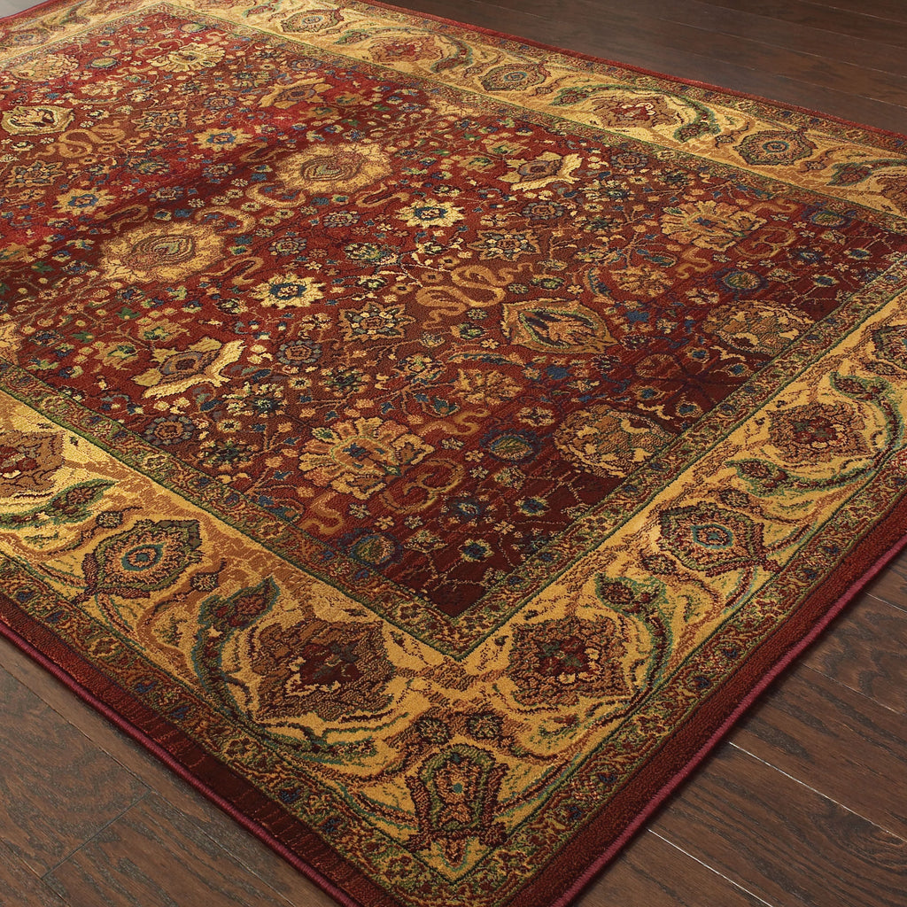 Red Gold Rug Oriental Weavers Kharma 332C4 Red/Gold Area Rug – Incredible Rugs and Decor