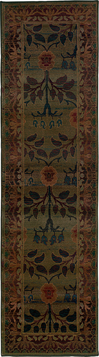 Oriental Weavers Kharma 450G4 Green/Brown Area Rug Runner