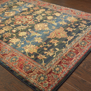 Oriental Weavers Kharma 836F4 Blue/Red Area Rug On Wood