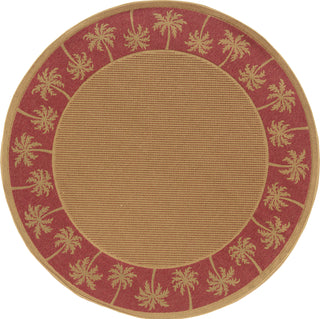 Oriental Weavers Lanai 606C8 Beige/Red Area Rug Round