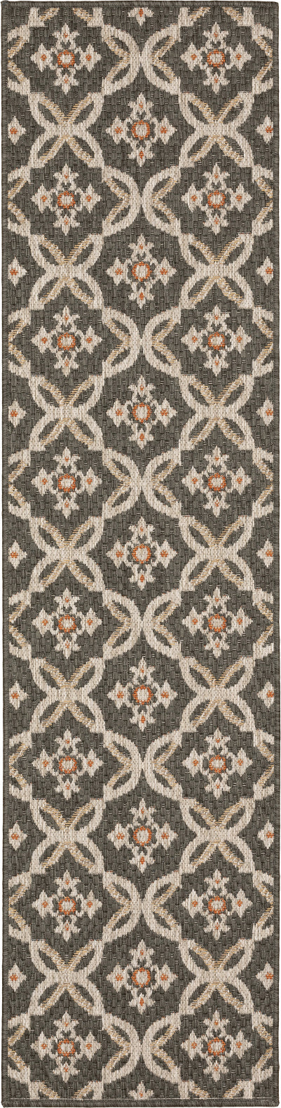 Oriental Weavers Latitude 1904K Grey Orange Area Rug 1'10'' X 7'6'' Runner Image