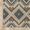 Oriental Weavers Latitude 002X3 Grey Orange Area Rug Corner Image