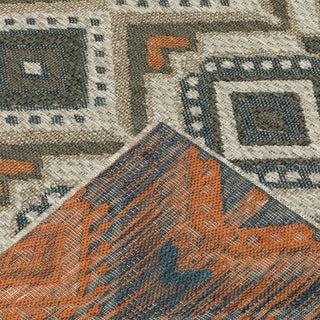 Oriental Weavers Latitude 002X3 Grey Orange Area Rug Backing Image