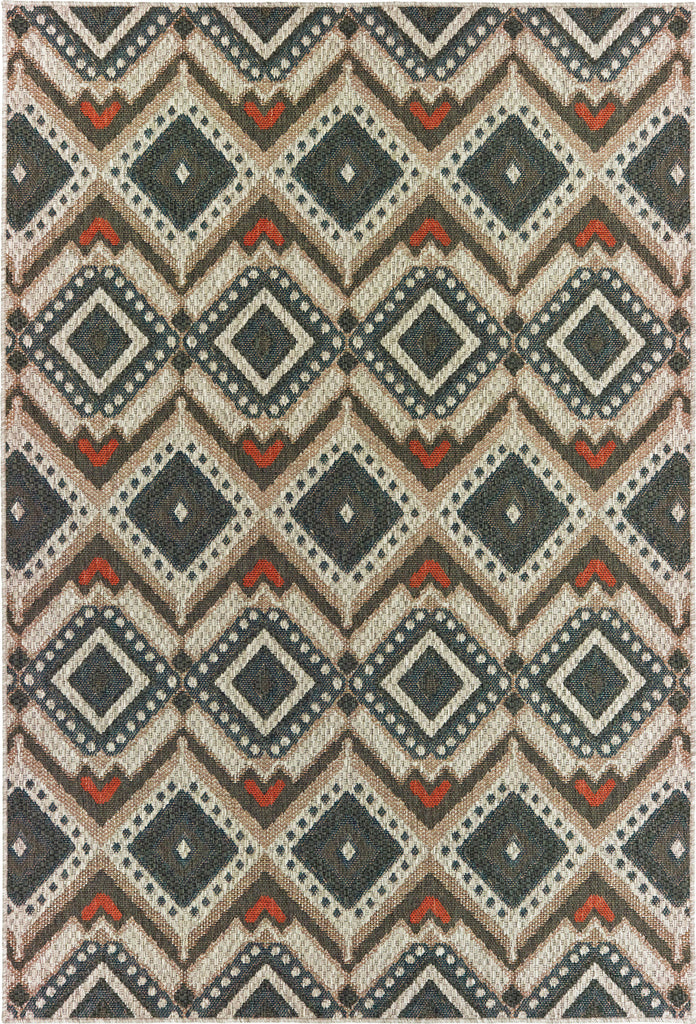 Oriental Weavers Latitude 002X3 Grey Orange Area Rug main image