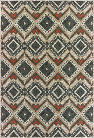 Oriental Weavers Latitude 002X3 Grey Orange Area Rug main image