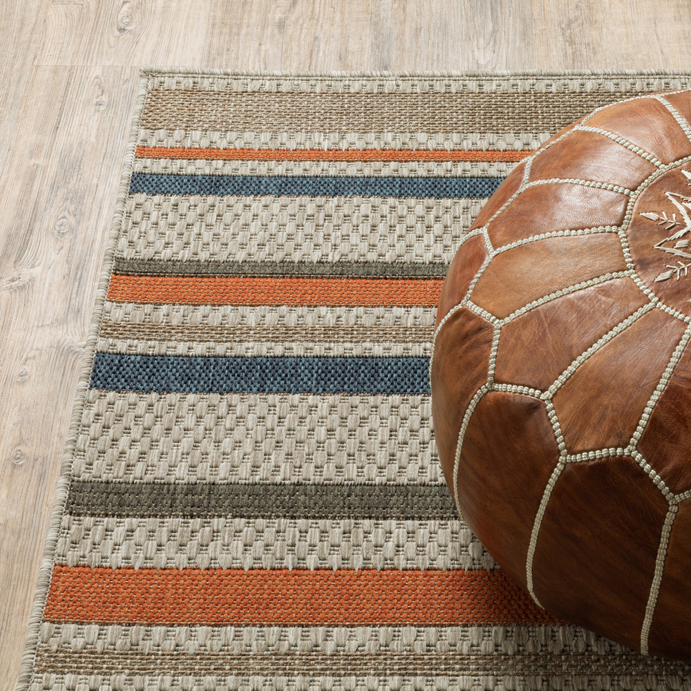 Oriental Weavers Latitude 602W3 Grey Blue Area Rug Room Scene Featured Corner 
