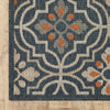 Oriental Weavers Latitude 709B3 Blue Orange Area Rug Corner Image