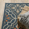 Oriental Weavers Latitude 709B3 Blue Orange Area Rug Room Scene 2 Corner Image