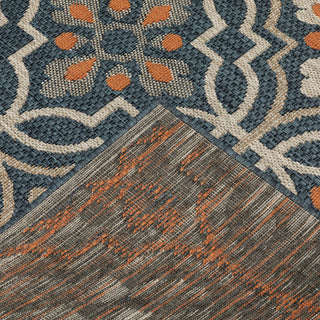 Oriental Weavers Latitude 709B3 Blue Orange Area Rug Backing Image