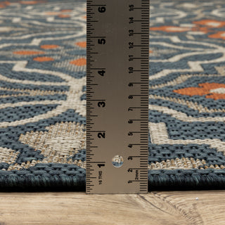 Oriental Weavers Latitude 709B3 Blue Orange Area Rug Pile Image