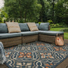 Oriental Weavers Latitude 709B3 Blue Orange Area Rug Lifestyle Image Feature