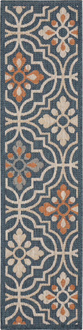 Oriental Weavers Latitude 709B3 Blue Orange Area Rug Runner Image