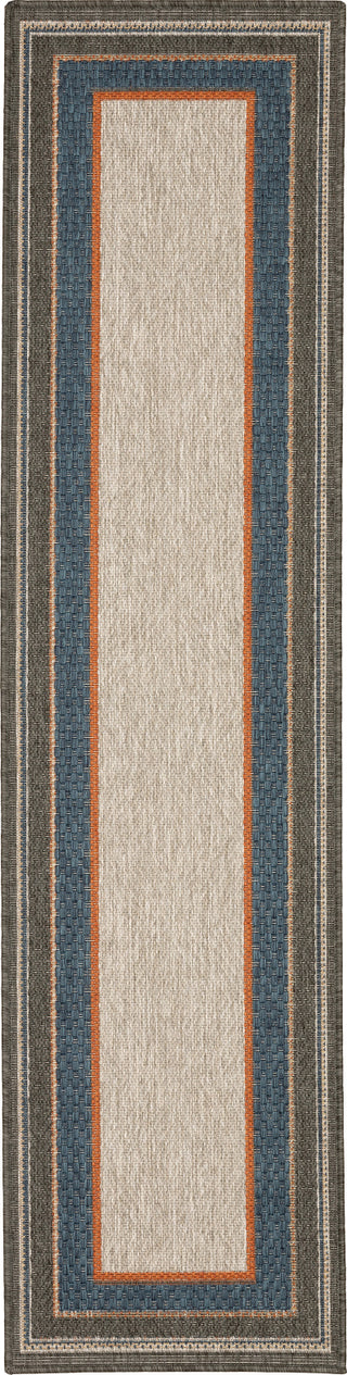 Oriental Weavers Latitude 8021L Grey Blue Area Rug 1'10'' x 7'6'' Runner Image