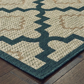 Oriental Weavers Latitude 804I3 Grey Blue Area Rug Corner Image