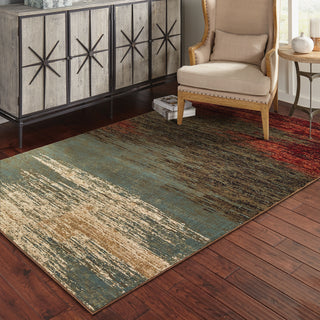 Oriental Weavers Laurel 3504H Brown/Blue Area Rug Lifestyle Image Feature