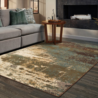 Oriental Weavers Laurel 6365G Brown/Blue Area Rug Lifestyle Image Feature