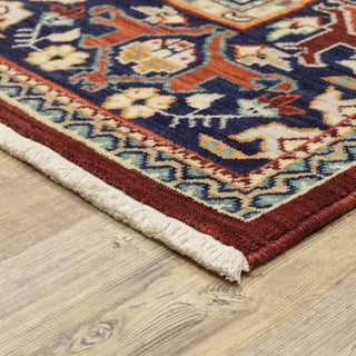  Oriental Weavers Lilihan 2062R Red/Blue Area Rug Corner On Wood Featured