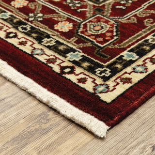 Oriental Weavers Lilihan 043S6 Red/Black Area Rug Corner On Wood Featured 