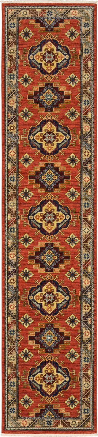 Oriental Weavers Lilihan 5504P Red/Multi Area Rug Runner 2'6''x12'