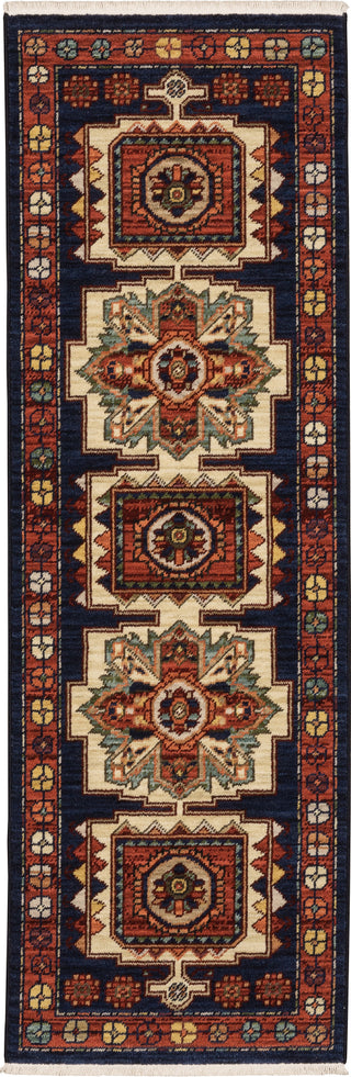 Oriental Weavers Lilihan 090B6 Blue/Red Area Rug Runner 2'x6'