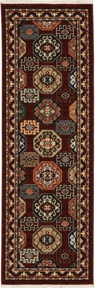 Oriental Weavers Lilihan 091R6 Red/Multi Area Rug Runner  2'x6'