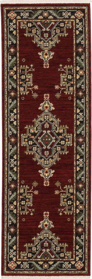 Oriental Weavers Lilihan 092R6 Red/Black Area Rug Runner 2'x6'