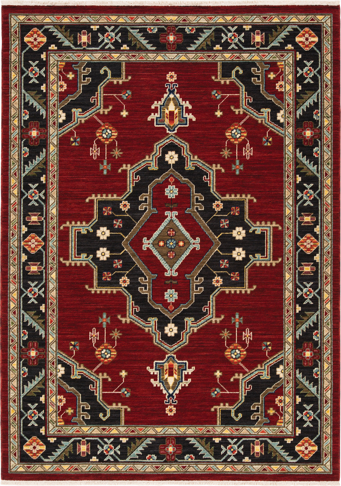 Oriental Weavers Lilihan 092R6 Red/Black Area Rug – Incredible