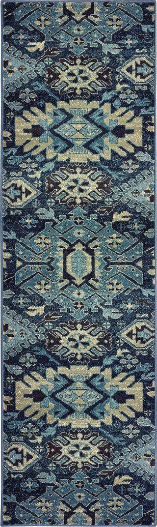 Oriental Weavers Linden 4302A Navy/ Blue Area Rug 2'3'' X 7'6'' Runner