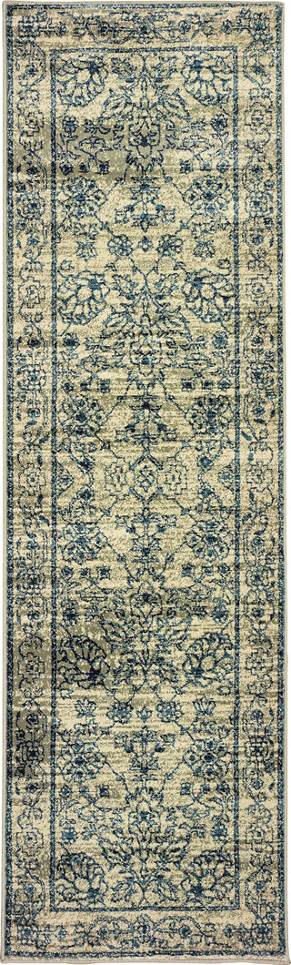 Oriental Weavers Linden 7804C Beige/ Navy Area Rug 2'3'' X 7'6'' Runner