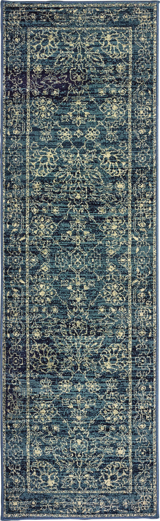 Oriental Weavers Linden 7804D Navy/ Beige Area Rug Runner