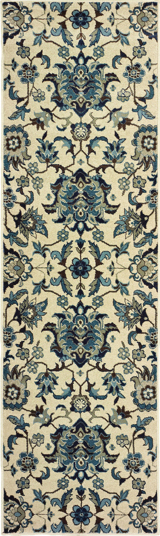 Oriental Weavers Linden 7811A Ivory/ Blue Area Rug 2'3'' X 7'6'' Runner