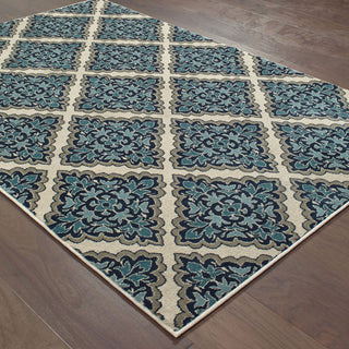 Oriental Weavers Linden 7816B Ivory/ Blue Area Rug On Wood