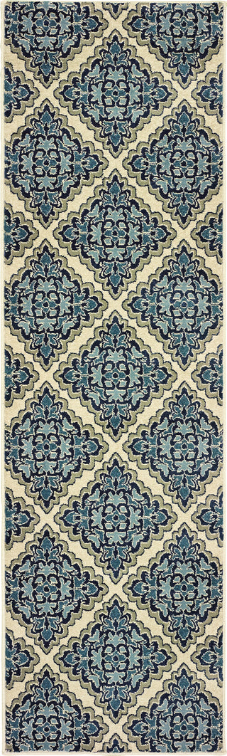 Oriental Weavers Linden 7816B Ivory/ Blue Area Rug 2'3'' X 7'6'' Runner