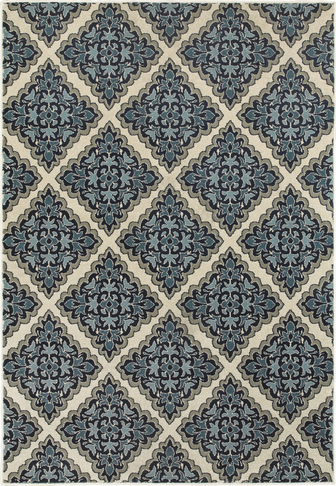 Oriental Weavers Linden 7816B Ivory/ Blue Area Rug main image featured