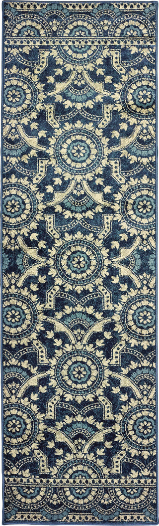 Oriental Weavers Linden 7842A Navy/ Grey Area Rug 2'3'' X 7'6'' Runner