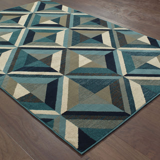 Oriental Weavers Linden 7902A Blue/ Grey Area Rug On Wood