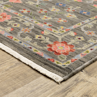 Oriental Weavers Lucca 093K1 Grey/Multi Area Rug Corner Image