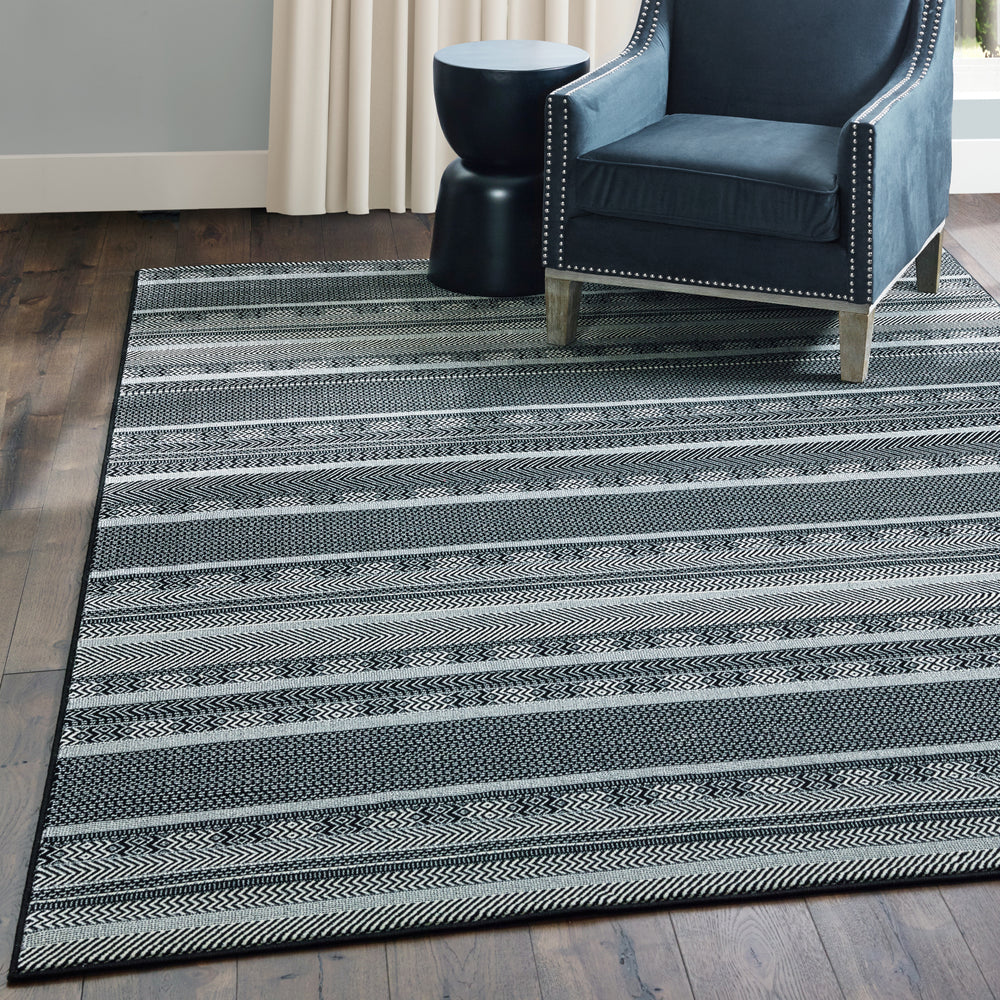 Oriental Weavers Luna 1802K Black/Ivory Area Rug Lifestyle Image Feature