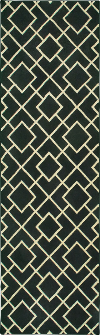 Oriental Weavers Luna 8123B Black/Ivory Area Rug 2'3'' X 7'6'' Runner