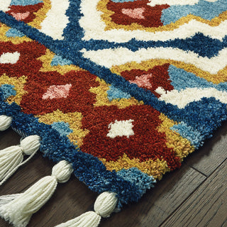 Oriental Weavers Madison 61401 Blue Ivory Area Rug Corner Featured