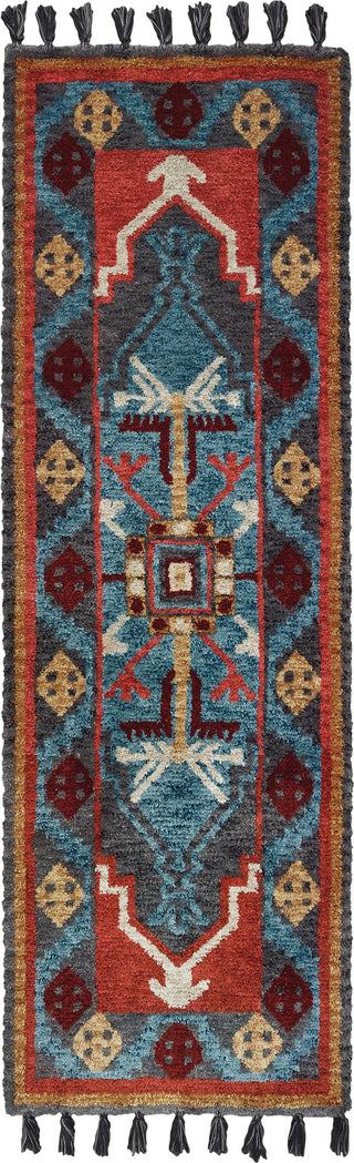 Oriental Weavers Madison 61403 Rust Blue Area Rug Runner Image