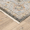 Oriental Weavers Maharaja 1803X Charcoal/ Blue Area Rug Corner On Wood