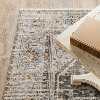 Oriental Weavers Maharaja 1803X Charcoal/ Blue Area Rug Corner Featured