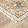 Oriental Weavers Maharaja 5091W Ivory/ Gold Area Rug Corner On Wood
