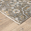 Oriental Weavers Maharaja 532D1 Grey/ Gold Area Rug Corner On wood